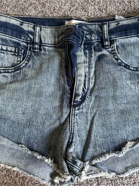 Garage Light Blue Distressed Denim Shorts